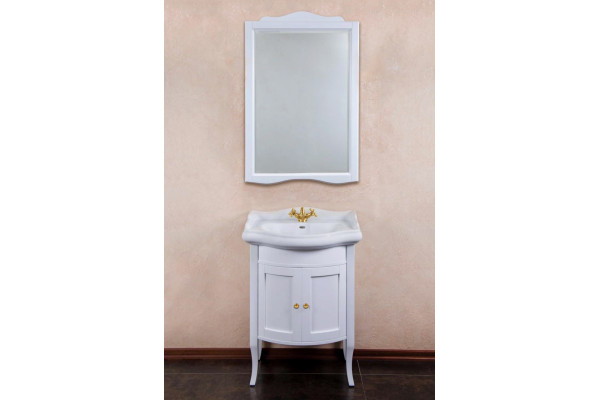 Тумба для комплекта La Beaute Classic Lorette 65 белый матовый, фурнитура золото, напольная, с дверками