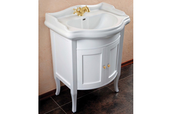 Тумба для комплекта La Beaute Classic Lorette 65 белый матовый, фурнитура золото, напольная, с дверками