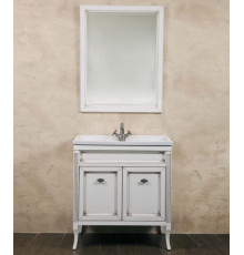 Мебель для ванной La Beaute Classic Vivien Porta 80 белый с патиной, фурнитура серебро, напольная, с дверками