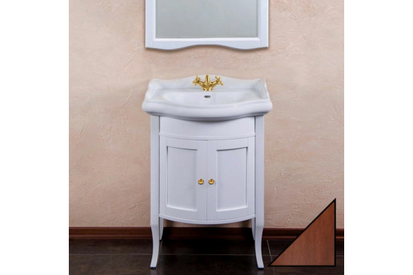 Тумба для комплекта La Beaute Classic Lorette 65 орех матовый, фурнитура золото, напольная, с дверками