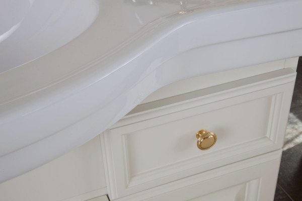 Тумба для комплекта La Beaute Classic Michel 120 слоновая кость матовый, фурнитура золото, напольная, с доводчиками