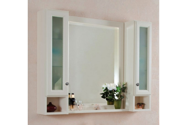 Мебель для ванной La Beaute Classic Michel 120 слоновая кость матовый, фурнитура серебро, напольная, с доводчиками