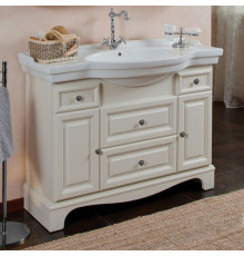 Тумба для комплекта La Beaute Classic Michel 120 слоновая кость матовый, фурнитура серебро, напольная, с доводчиками