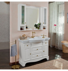 Мебель для ванной La Beaute Classic Michel 120 белый матовый, фурнитура бронза, напольная, с доводчиками