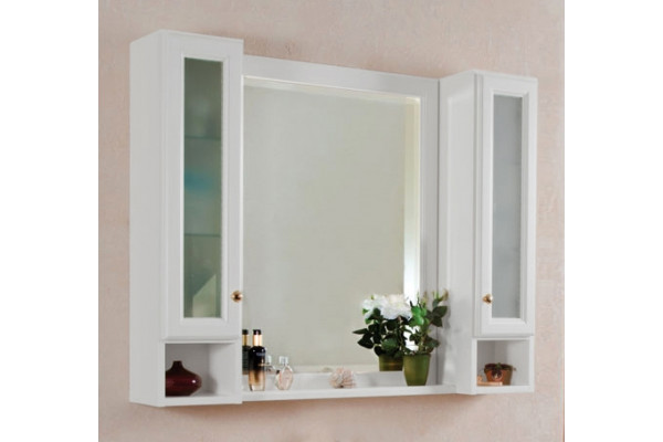 Мебель для ванной La Beaute Classic Michel 120 белый матовый, фурнитура золото, напольная, с доводчиками