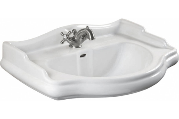 Тумба с раковиной La Beaute Classic Lorette 65 белый глянец, фурнитура серебро, напольная, с дверками