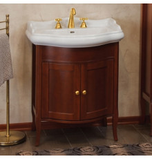 Тумба с раковиной La Beaute Classic Lorette 70 орех матовый, фурнитура золото, напольная, с дверками