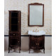 Тумба с раковиной La Beaute Classic Lorette 70 темное дерево глянец, фурнитура бронза, напольная, с дверками