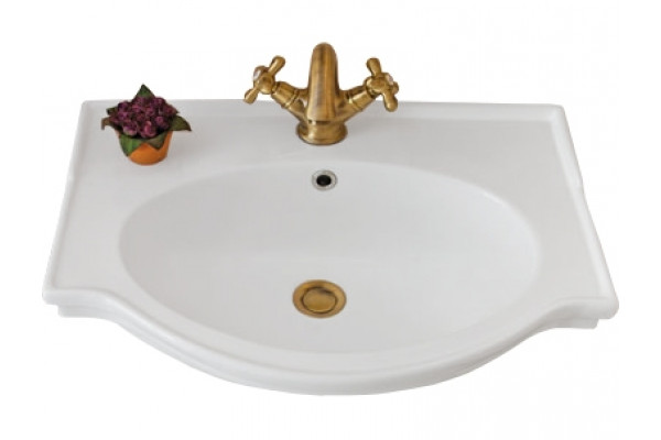Тумба с раковиной La Beaute Classic Michel 60 белый матовый, фурнитура бронза, напольная, с дверками