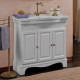 Тумба с раковиной La Beaute Classic Michel 90 белый матовый, фурнитура бронза, напольная, с дверками