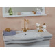 Тумба с раковиной La Beaute Classic Michel 90 белый матовый, фурнитура бронза, напольная, с дверками
