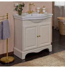 Тумба с раковиной La Beaute Classic Michel 80 слоновая кость матовый, фурнитура золото, напольная, с дверками