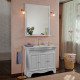 Тумба с раковиной La Beaute Classic Michel 100 белый матовый, фурнитура золото, напольная, с дверками