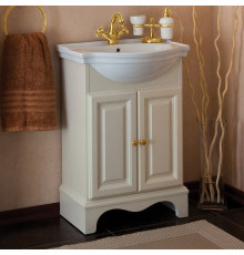 Тумба с раковиной La Beaute Classic Michel 60 слоновая кость матовый, фурнитура золото, напольная, с дверками