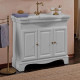 Тумба с раковиной La Beaute Classic Michel 100 белый матовый, фурнитура бронза, напольная, с дверками