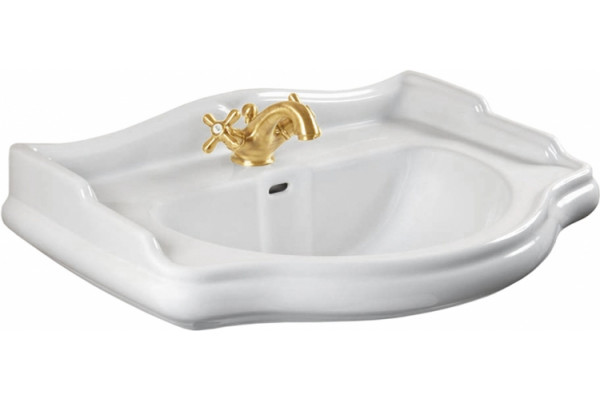 Тумба с раковиной La Beaute Classic Lorette 70 белый матовый, фурнитура золото, напольная, с дверками