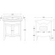 Тумба с раковиной La Beaute Classic Lorette 70 белый матовый, фурнитура золото, напольная, с дверками