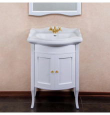 Тумба с раковиной La Beaute Classic Lorette 65 белый матовый, фурнитура золото, напольная, с дверками