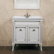 Тумба с раковиной La Beaute Classic Vivien Porta 80 белый с патиной, фурнитура серебро, напольная, с дверками