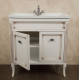 Тумба с раковиной La Beaute Classic Vivien Porta 80 белый с патиной, фурнитура серебро, напольная, с дверками
