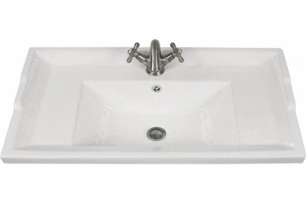 Тумба с раковиной La Beaute Classic Vivien Porta 80 белый с патиной, фурнитура серебро, напольная, с дверками