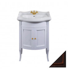 Тумба для комплекта La Beaute Classic Lorette 65 темное дерево глянец, фурнитура золото, напольная, с дверками