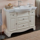 Тумба с раковиной La Beaute Classic Michel 120 слоновая кость матовый, фурнитура серебро, напольная, с доводчиками