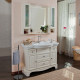 Тумба с раковиной La Beaute Classic Michel 120 слоновая кость матовый, фурнитура серебро, напольная, с доводчиками