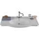 Тумба с раковиной La Beaute Classic Michel 120 слоновая кость матовый, фурнитура серебро, напольная, с доводчиками