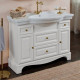 Тумба с раковиной La Beaute Classic Michel 120 белый матовый, фурнитура бронза, напольная, с доводчиками