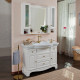 Тумба с раковиной La Beaute Classic Michel 120 белый матовый, фурнитура бронза, напольная, с доводчиками