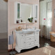 Тумба с раковиной La Beaute Classic Michel 120 белый матовый, фурнитура серебро, напольная, с доводчиками