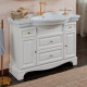 Тумба с раковиной La Beaute Classic Michel 120 белый матовый, фурнитура золото, напольная, с доводчиками