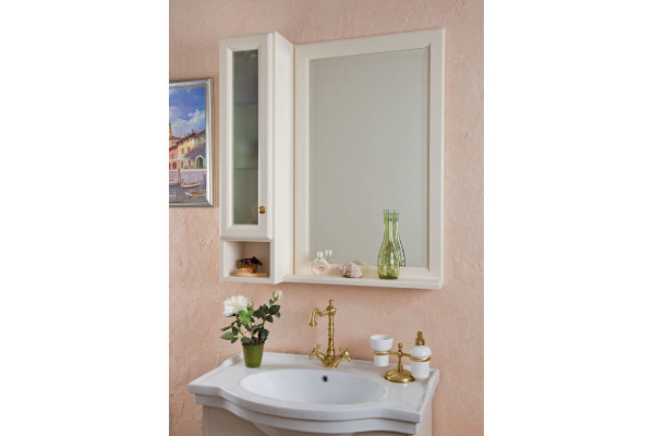 Мебель для ванной La Beaute Classic Michel 80 слоновая кость матовый, фурнитура золото, напольная, с доводчиками