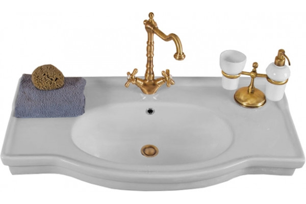 Мебель для ванной La Beaute Classic Michel 90 белый матовый, фурнитура бронза, напольная, с доводчиками