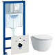 Комплект Инсталляция Grohe Rapid SL 4 в 1 с кнопкой смыва + Унитаз Laufen Pro Rimless безободковый + Шумоизоляция, цвет белый, бачок 3/6 л