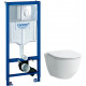 Комплект инсталляция Grohe Rapid SL 3 в 1 + Унитаз Laufen Pro Rimless безободковый + кнопка хром Skate Air цвет белый, бачок 3/6 л