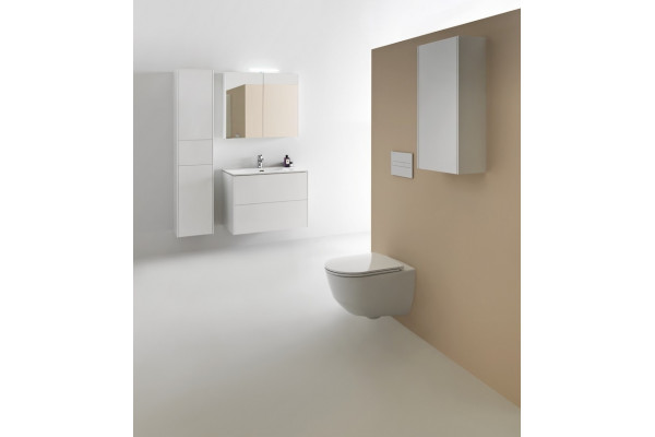 Зеркало-шкаф Laufen Base 80 белое глянцевое с дверками, прямоугольное