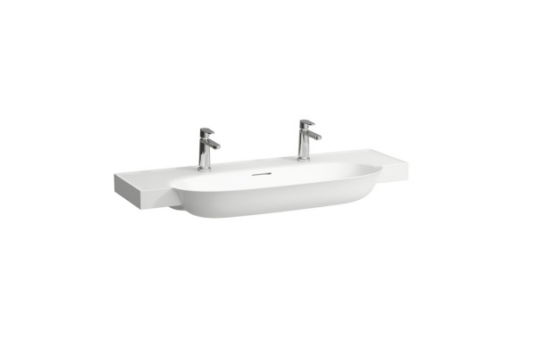 Laufen New Classic Раковина накладная овальная 1200х480х75/165 мм с 2 отв под смесительс переливом цвет белый матовый (1шт привезем за 3 недели!!) 8.1385.8.757.107.1