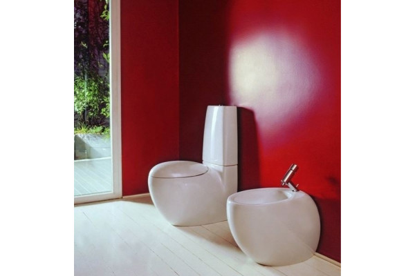 Биде напольное Laufen Alessi One цвет белый, овальное, антивсплеск, 39x58.5 см