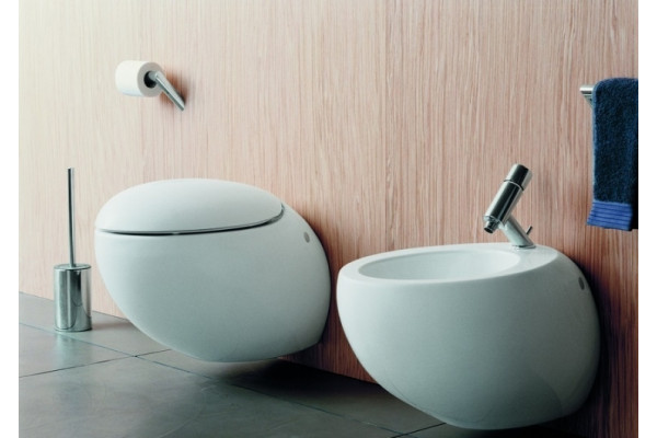 Биде подвесное Laufen Alessi One цвет белый, овальное, антивсплеск, 39x58.5 см