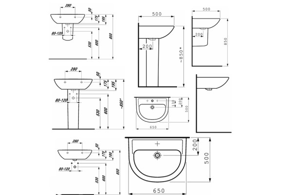 Раковина подвесная Laufen Pro 65 см цвет белый, полукруглая, с переливом