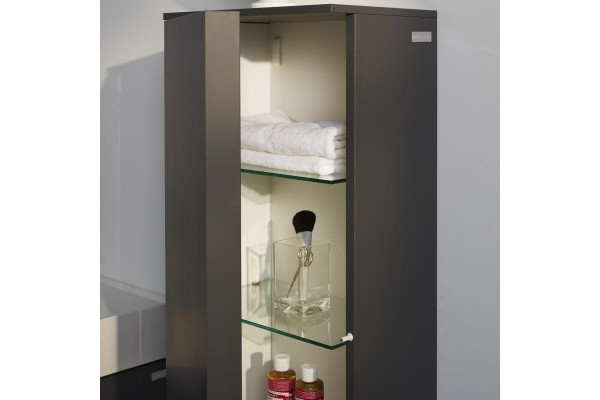 Шкаф-пенал Laufen Kartell by Laufen 4.0828.7.033.642.1 L, шиферный, подвесной, с дверками