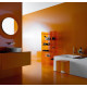 Зеркало Laufen Kartell by Laufen 80 оранжевое, с подсветкой, округлое, с розеткой