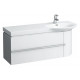 Тумба с раковиной Laufen Palace New 4.0160.2.075.463.1 белый матовый, правая, подвесная