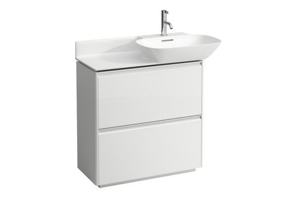 LAUFEN INO Тумба под раковину 770x350x780 мм 2 ящика ручки из анодированного алюминия подходит для раковин 813301 813302 белый глянцевый 4.0300.2.110.261.1
