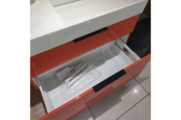 Laufen Kartell Тумба под раковину 810339 895х455х615мм с 2 выдвиж. ящиками с сифоном цвет: оранжевый глянцевый 4.0760.2.033.635.1