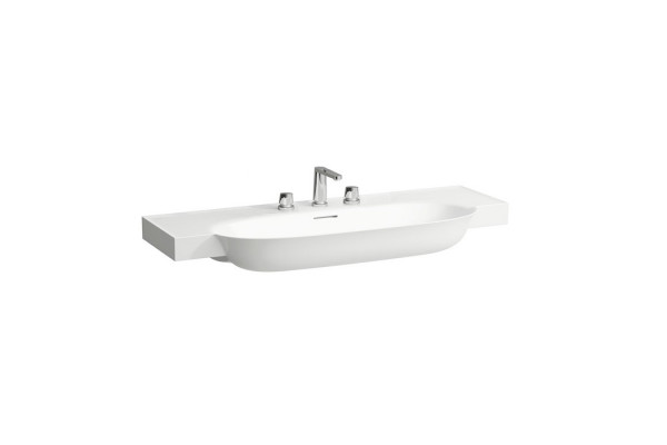 Laufen New Classic Раковина накладная овальная 1200х480х75 мм с 3 отв под смесительс переливом цвет белый 8.1385.8.000.108.1