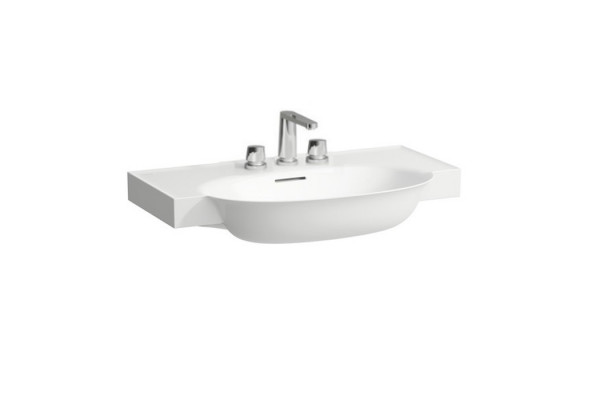 Laufen New Classic Раковина накладная овальная 800х480х75 мм с 3 отв под смесительс переливом цвет белый матовый 8.1385.5.757.108.1