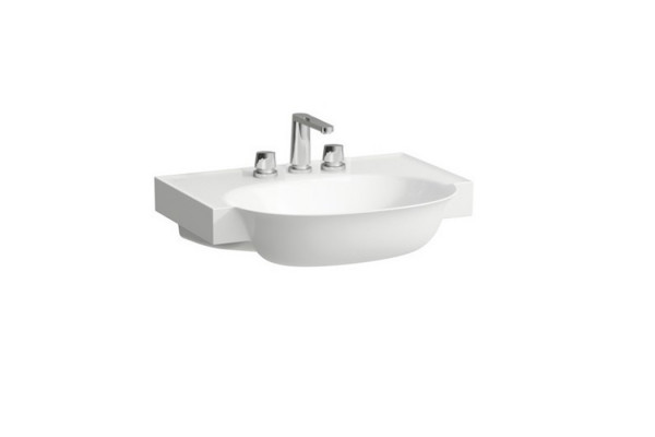 Laufen New Classic Раковина накладная овальная 600х480х75 мм с 3 отв под смеситель без перелива цвет белый матовый 8.1385.3.757.158.1